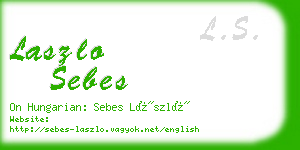 laszlo sebes business card